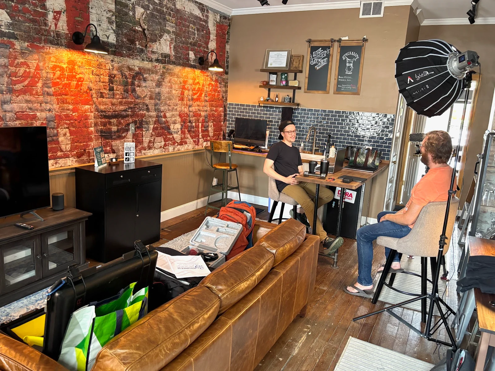Joshua Lightle working in a film-production environment